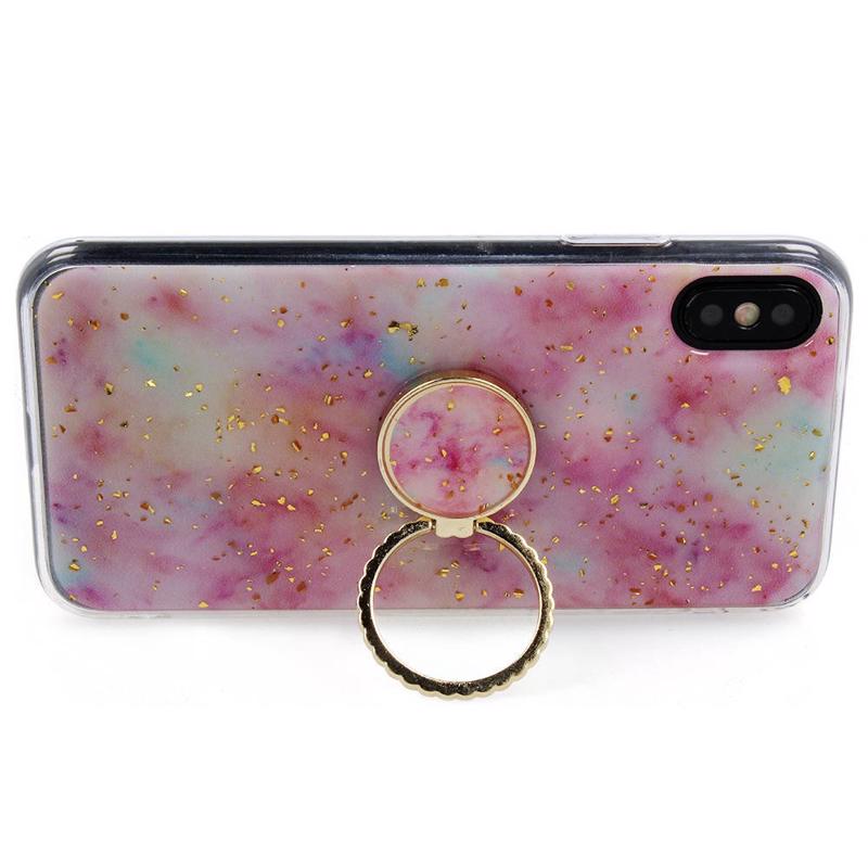 Marble Ring Case Back Cover (iPhone 6 / 6S) pink