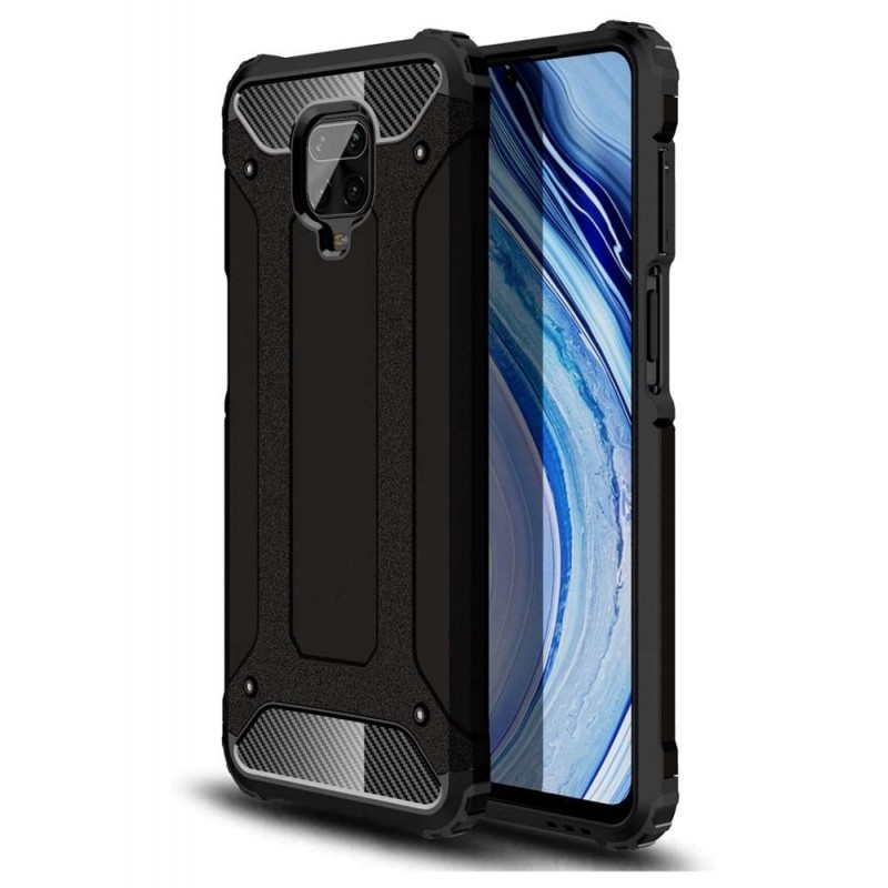 Hybrid Armor Case Rugged Cover (Xiaomi Redmi Note 9) black