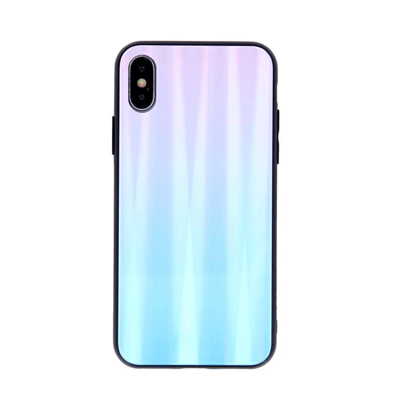 Aurora Glass Case Back Cover (iPhone SE 2 / 8 / 7) blue-pink