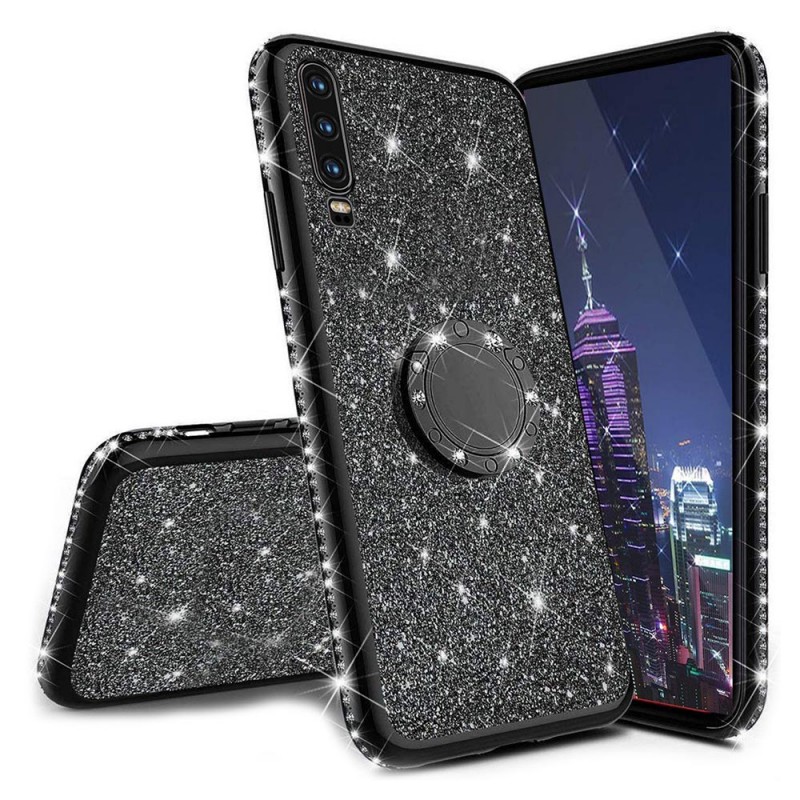 Diamond Ring Case Back Cover (Huawei P40 Lite E) black