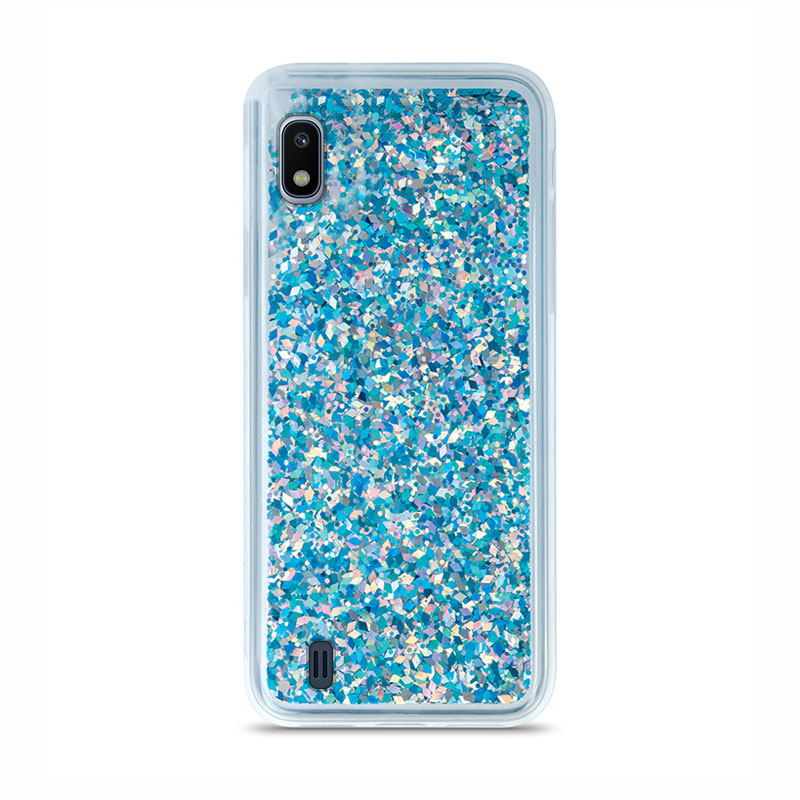 Liquid Crystal Glitter Armor Back Cover (Samsung Galaxy A10) blue