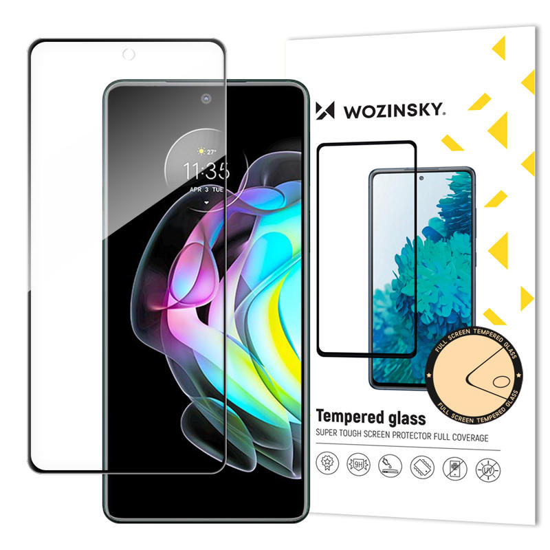 Wozinsky Tempered Glass Full Glue And Coveraged (Motorola Edge 20 5G) black