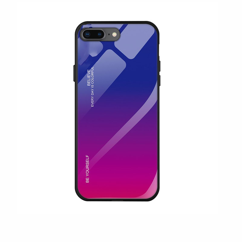 Tempered Glass Case Back Cover (iPhone 8 Plus / 7 Plus) pink-purple