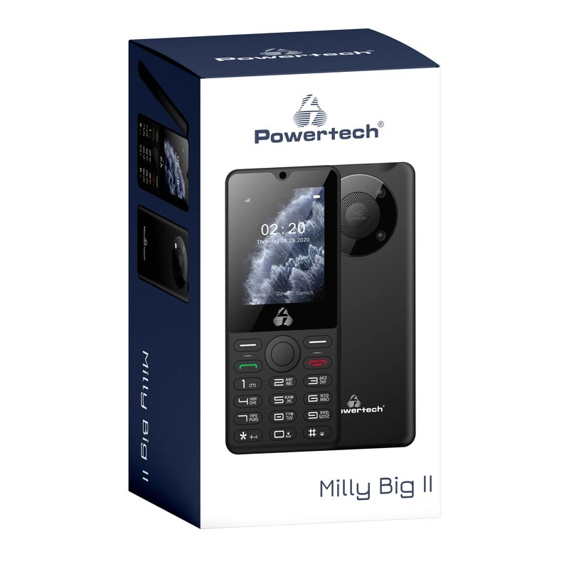 Powertech Κινητό Τηλέφωνο Milly Βig II 2.4" PTM-32 με φακό (black)