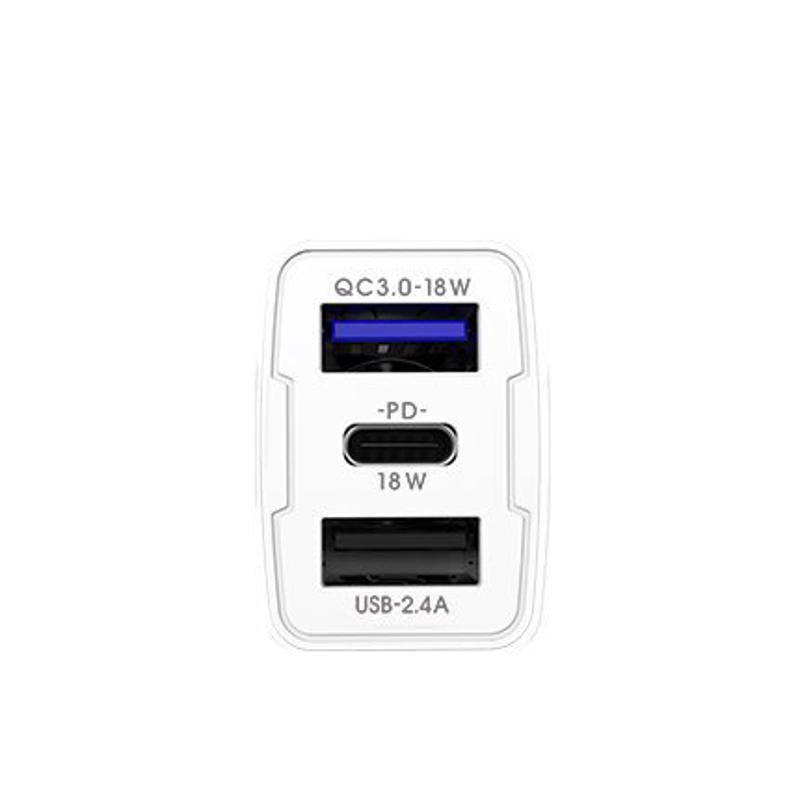Proda Car Charger PD QC 3.0 18W 2x USB 1x Type-C (PD-C31) white