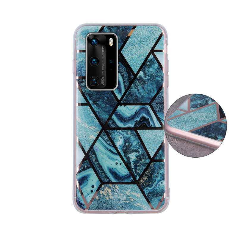 Geometric Marmur Case Back Cover (Huawei P40 Pro) dark-blue