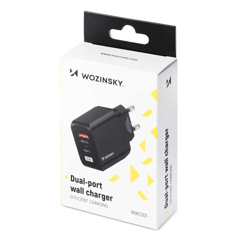 Wozinsky Wall Charger USB / Type-C 20W (WWC-001) black