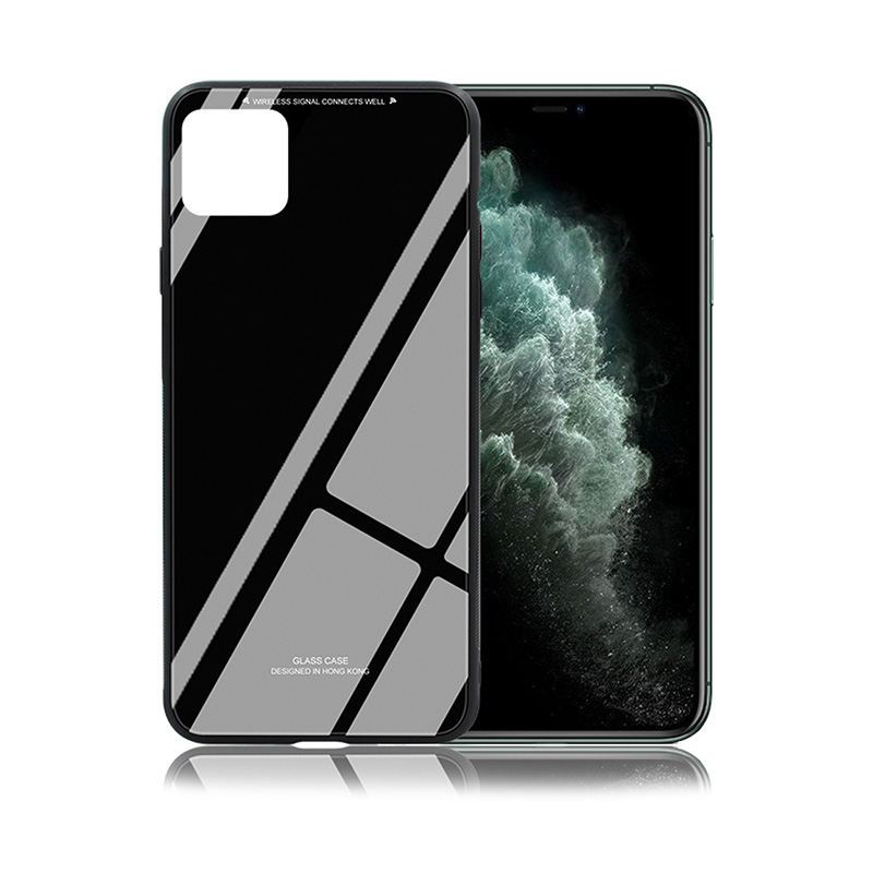 Tempered Glass Case Back Cover (Huawei Y5p) black