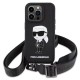 Karl Lagerfeld® Crossbody Silicone Ikonik Hardcase Cover (iPhone 15 Pro Max) black