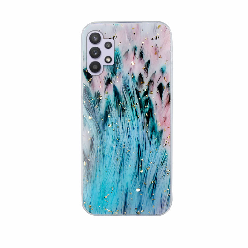 Gold Glam Back Cover Case (Samsung Galaxy A32 5G) peacock