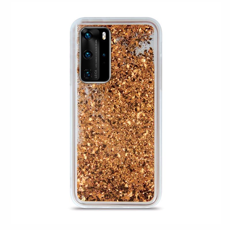 Liquid Crystal Glitter Armor Back Cover (Huawei P40 Pro) gold