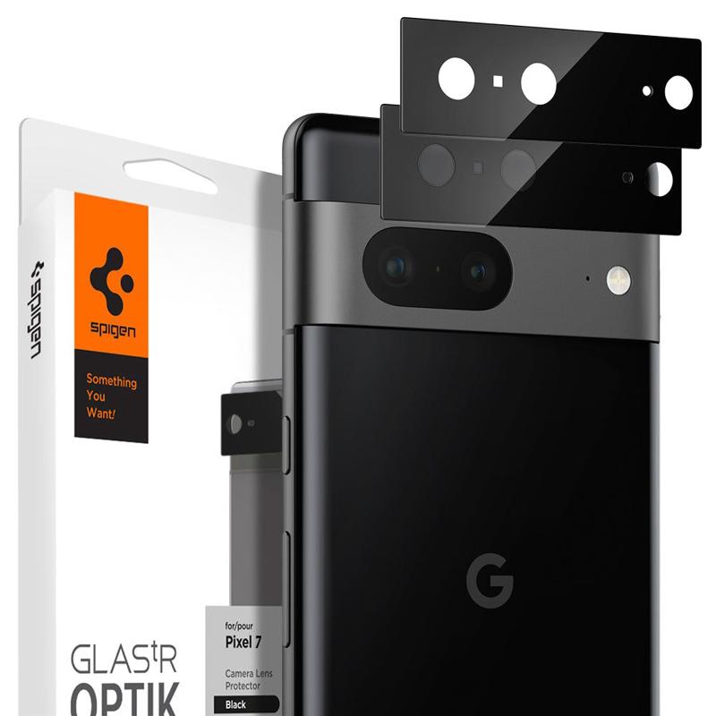 Spigen® GLAS.tR™ (x2Pack) Optik Camera Lens (Google Pixel 7) black