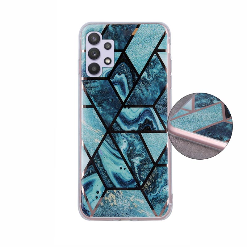 Geometric Marmur Case Back Cover (Samsung Galaxy A32 4G) dark-blue