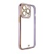 Gold Frame Gel Case Back Cover (iPhone 13) purple