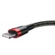 Baseus Cafule Data Cable Braided Lightning QC3.0 2.4Α 1M (CALKLF-B19) black-red
