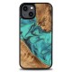 Bewood® Turquoise Wood and Resin Case (iPhone 14) turquoise-black