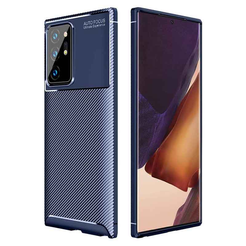 Carbon Fiber Case Back Cover (Samsung Galaxy Note 20) blue