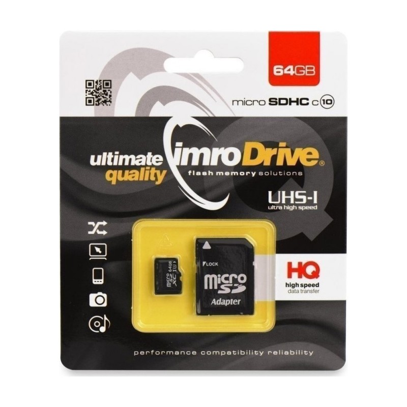 Imro MicroSDHC 64GB with adapter C10 UHS-I