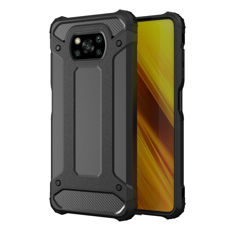 Hybrid Armor Case Rugged Cover (Xiaomi Poco X3 NFC / X3 PRO) black