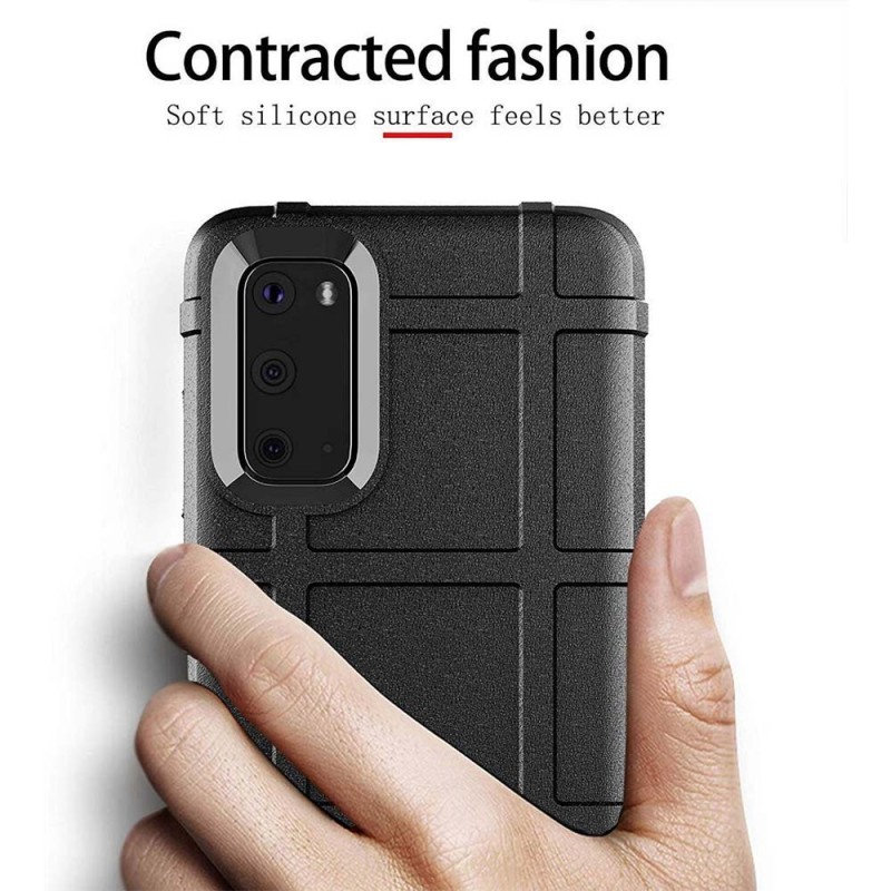 Anti-shock Square Armor Case Rugged Cover (Samsung Galaxy A41) black