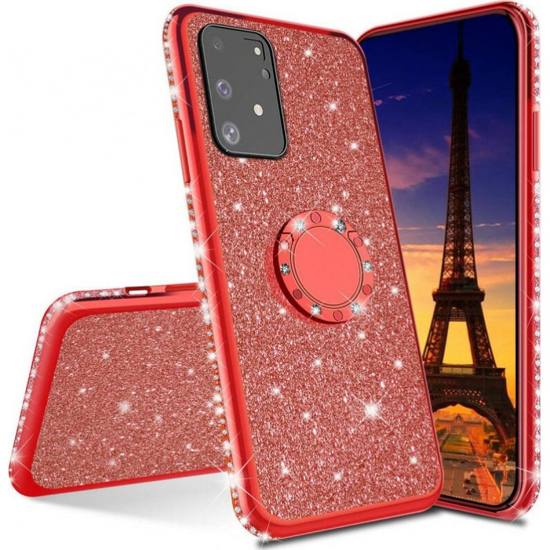 Diamond Ring Case Back Cover (Samsung Galaxy S20) red