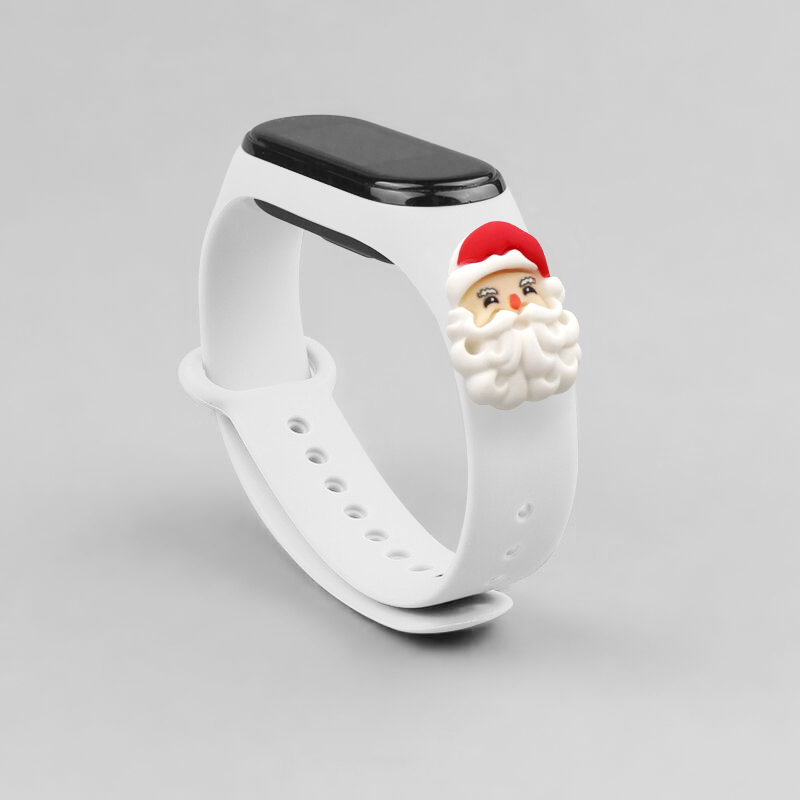 Christmas Strap Λουράκι Σιλικόνης (Xiaomi Mi Band 4 / 3) white-santa