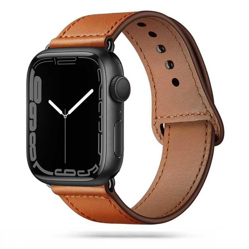 Tech-Protect LeatherFIT Λουράκι Δερμάτινο (Apple Watch All Models) (42/44/45/49mm) Brown