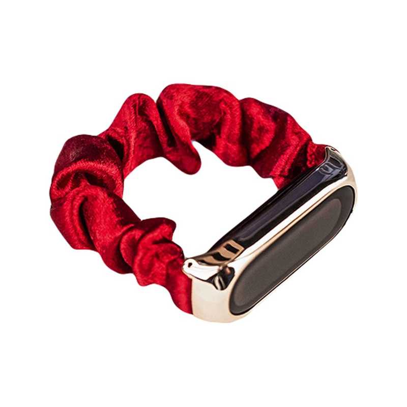 Fabric Band Λουράκι Υφασμάτινο (Xiaomi Mi Band 6/5/4/3) scrunchies-red