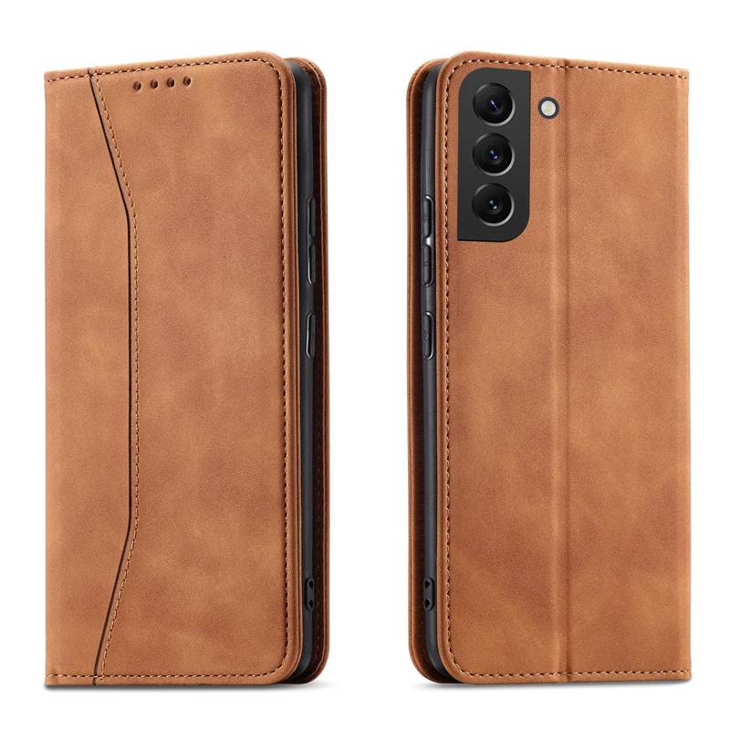 Magnet Fancy Wallet Case (Samsung Galaxy S22 Plus) brown