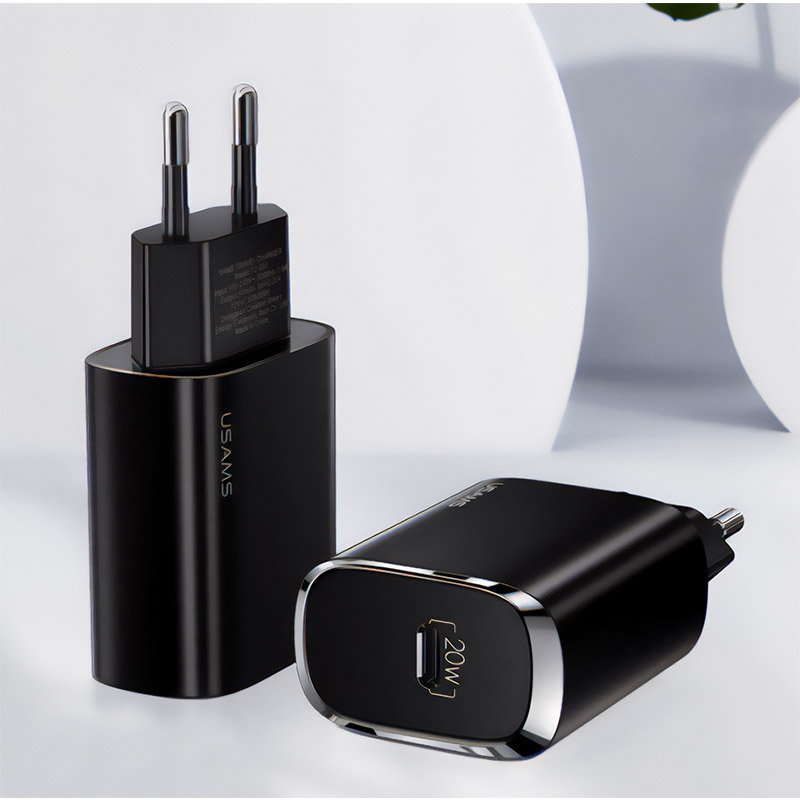 Usams Wall Charger Type-C PD QC3.0 20W 3A (US-CC131) (black)