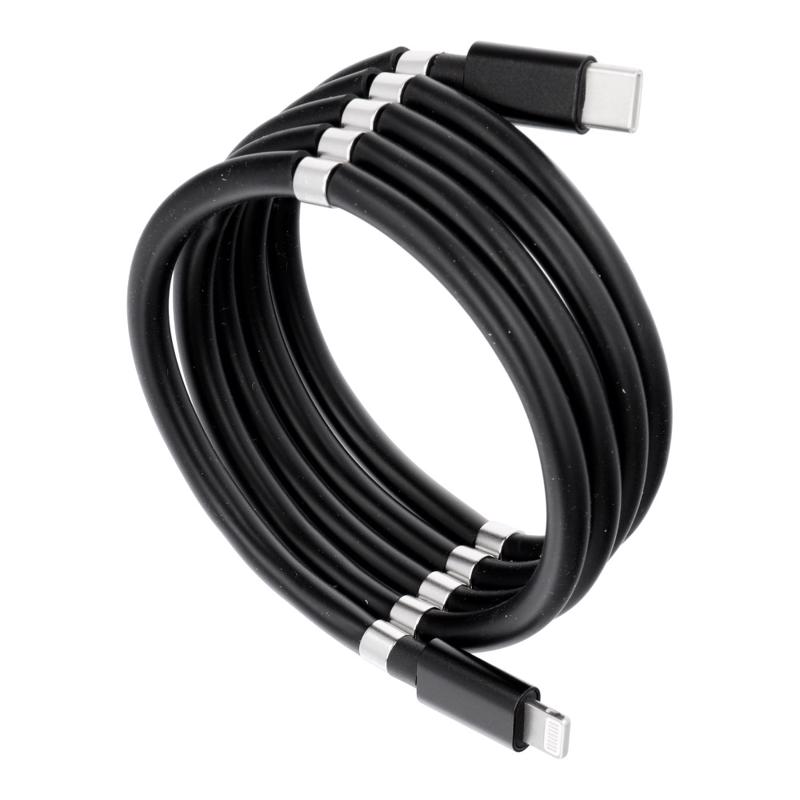 Magnetic Cable Type-C / Lightning PD18W 3A C673 (black) 1m