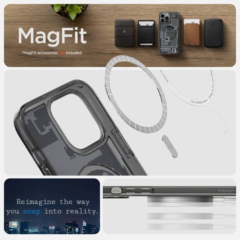 Spigen® Ultra Hybrid Zero One (MagFit) ACS05450 Case (iPhone 13 Pro Max) grey