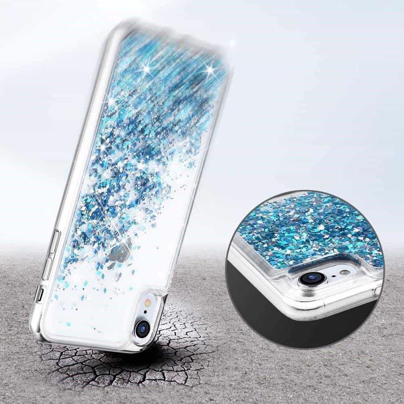 Liquid Crystal Glitter Armor Back Cover (Samsung Galaxy A40) blue