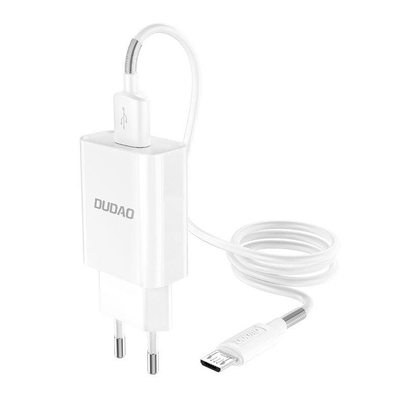 Dudao Wall Charger Dual 5V 2.4A QC3.0 + Micro Usb Cable (A3EU-M) white
