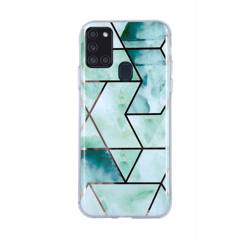 Geometric Marmur Case Back Cover (Samsung Galaxy A21S) green