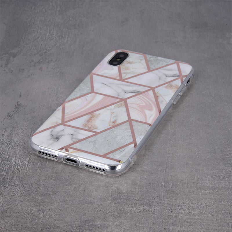 Geometric Marmur Case Back Cover (Samsung Galaxy A70) pink