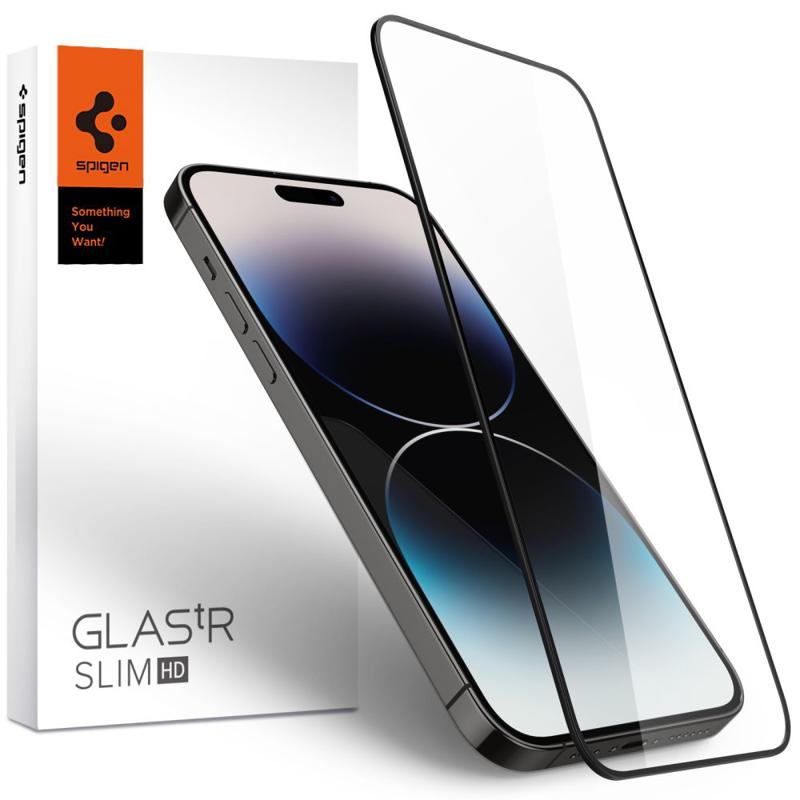 Spigen® GLAS.tR™ HD AGL05221 Tempered Glass Full Coveraged (iPhone 14 Pro) black