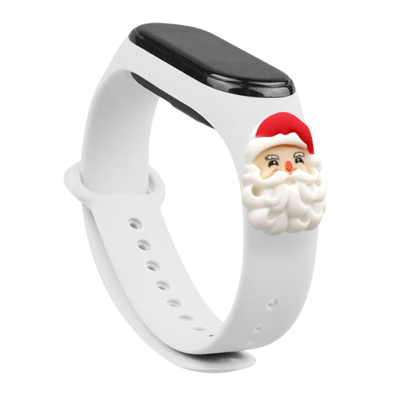Christmas Strap Λουράκι Σιλικόνης (Xiaomi Mi Band 5 / 6) white-santa