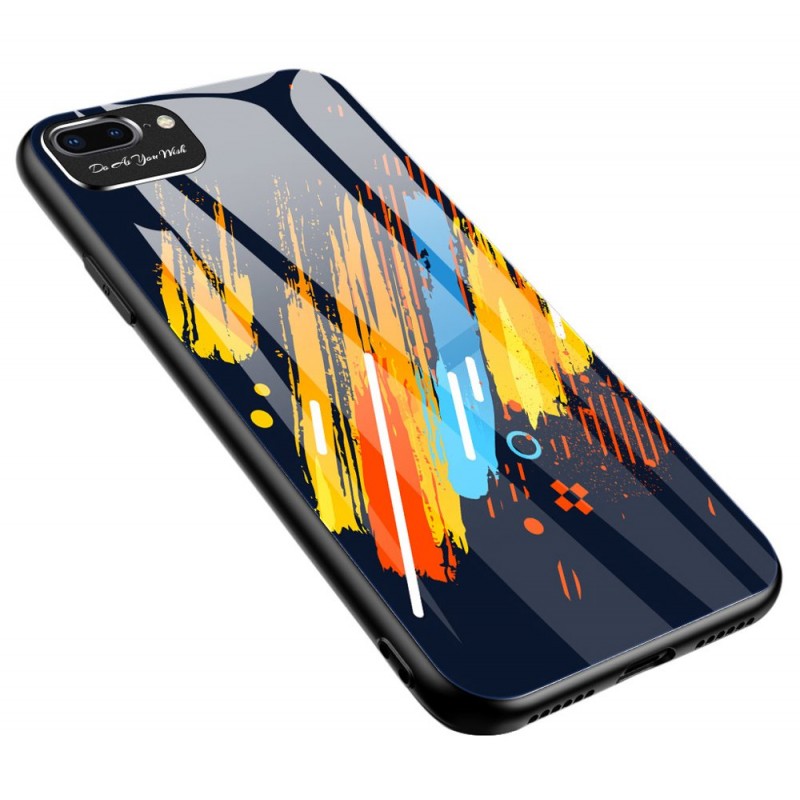 Colored Tempered Glass Case With Camera Cover (iPhone 8 Plus / 7 Plus) mix colors pattern 5
