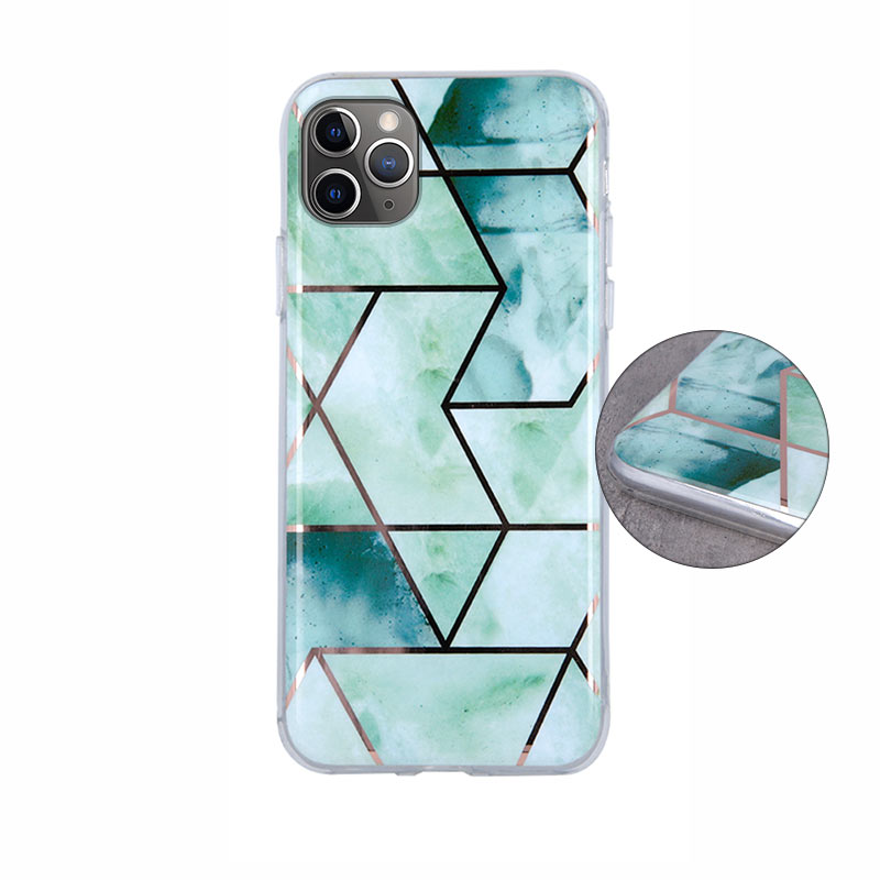 Geometric Marmur Case Back Cover (iPhone 12 Mini) green
