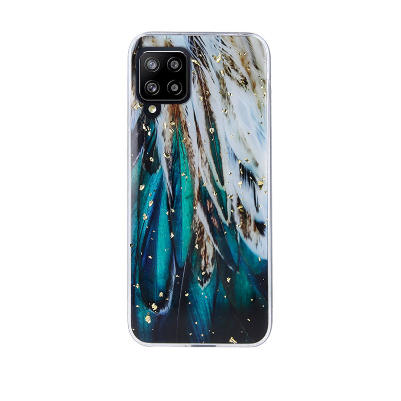 Gold Glam Back Cover Case (Samsung Galaxy A12/ M12) feathers