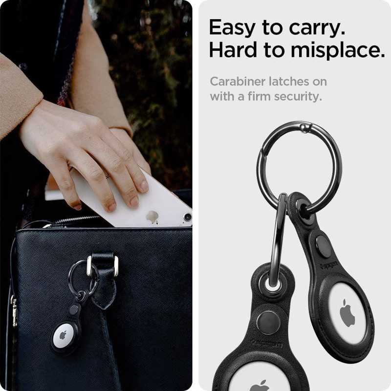 Spigen® Valentinus Secure Leather Case (Apple AirTag) black