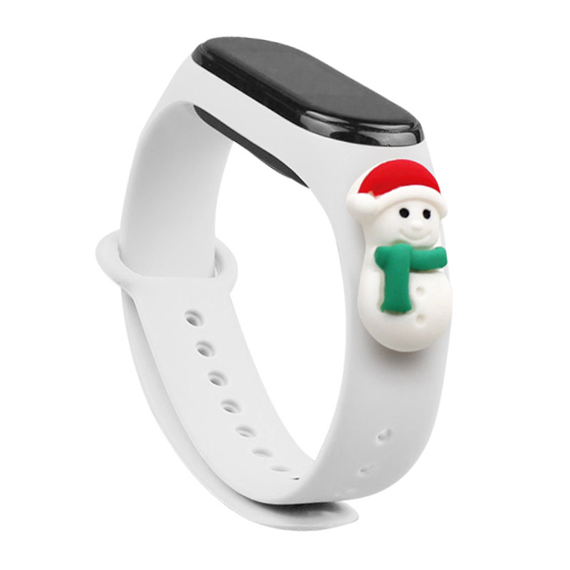 Christmas Strap Λουράκι Σιλικόνης (Xiaomi Mi Band 5 / 6) white-snowman 1