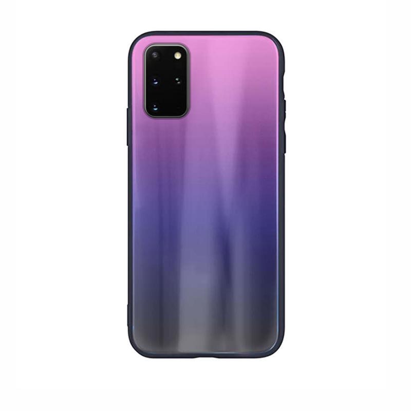 Aurora Glass Case Back Cover (Samsung Galaxy S20 Plus) pink-black