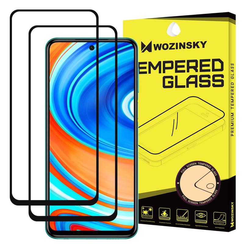 Wozinsky 2x Tempered Glass Full Glue Coveraged (Xiaomi Redmi Note 9S / 9 Pro) black