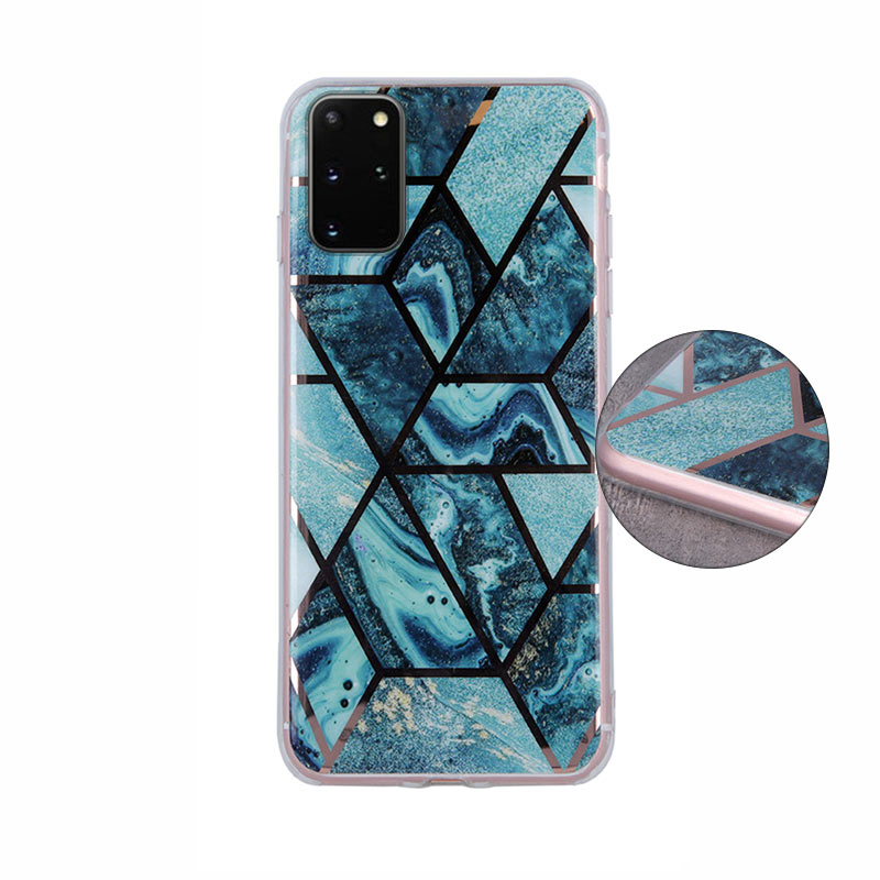 Geometric Marmur Case Back Cover (Samsung Galaxy S20 Plus) dark-blue
