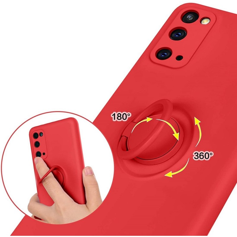 Finger Grip Case Back Cover (iPhone 12 Pro Max) red