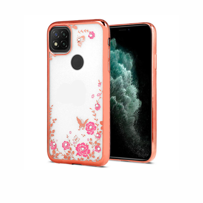 Bloomy Flower Case Back Cover (Xiaomi Redmi 9C) rose gold