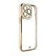 Gold Frame Gel Case Back Cover (iPhone 13 Pro) white