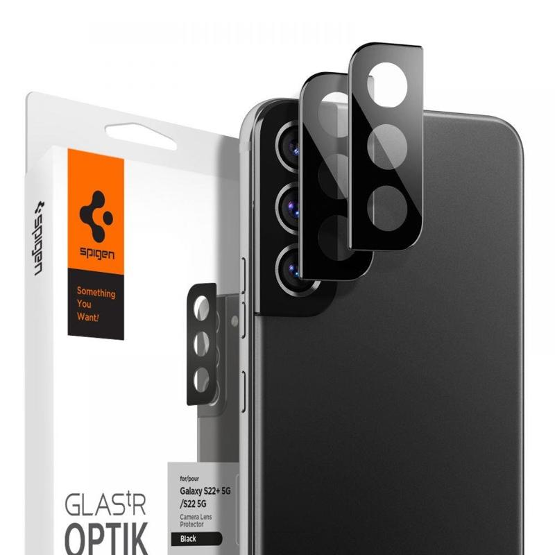 Spigen® GLAS.tR™ (x2Pack) Optik Camera Lens (Samsung Galaxy S22 / S22 Plus) black